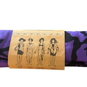 Purple and Black Scarf Dress Wrap or Shawl Convertible